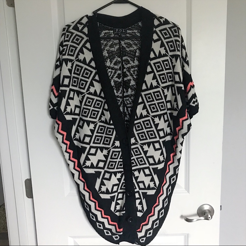 Knitted Tunic Poncho Sweater
